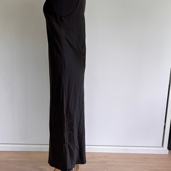 Topshop Silk Slip Black Dress Size 12 - Picture 3 of 7